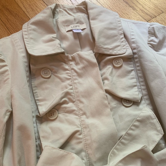Loft Cream Ruffled Zip Up Jacket - Picture 2 of 4